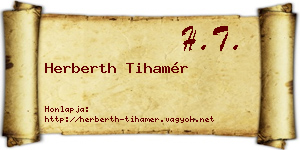 Herberth Tihamér névjegykártya